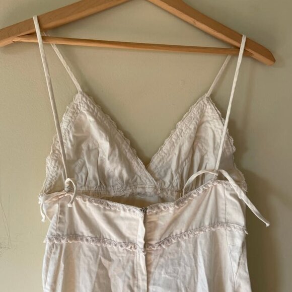 Vintage 1970s bohemian white lace wedding dress - minimalist 70s extra small - Picture 4 of 7